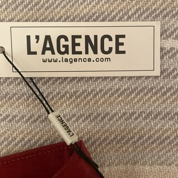 L'AGENCE Deep Red faux leather pants (NWT) - Picture 5 of 5